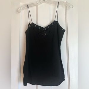 NWT Sezane Paloma silk top in black